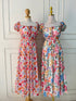 Spring Floral Square Neck Long Maxi Dress